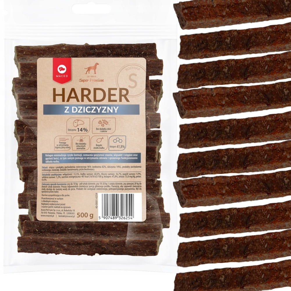 Maced Harder Wołowy z Dziczyzną Gryzak Przysmak Dla Psa 500g